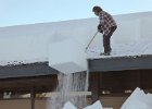 1 Clearing Snow from Roof at Canyon Visitor Center